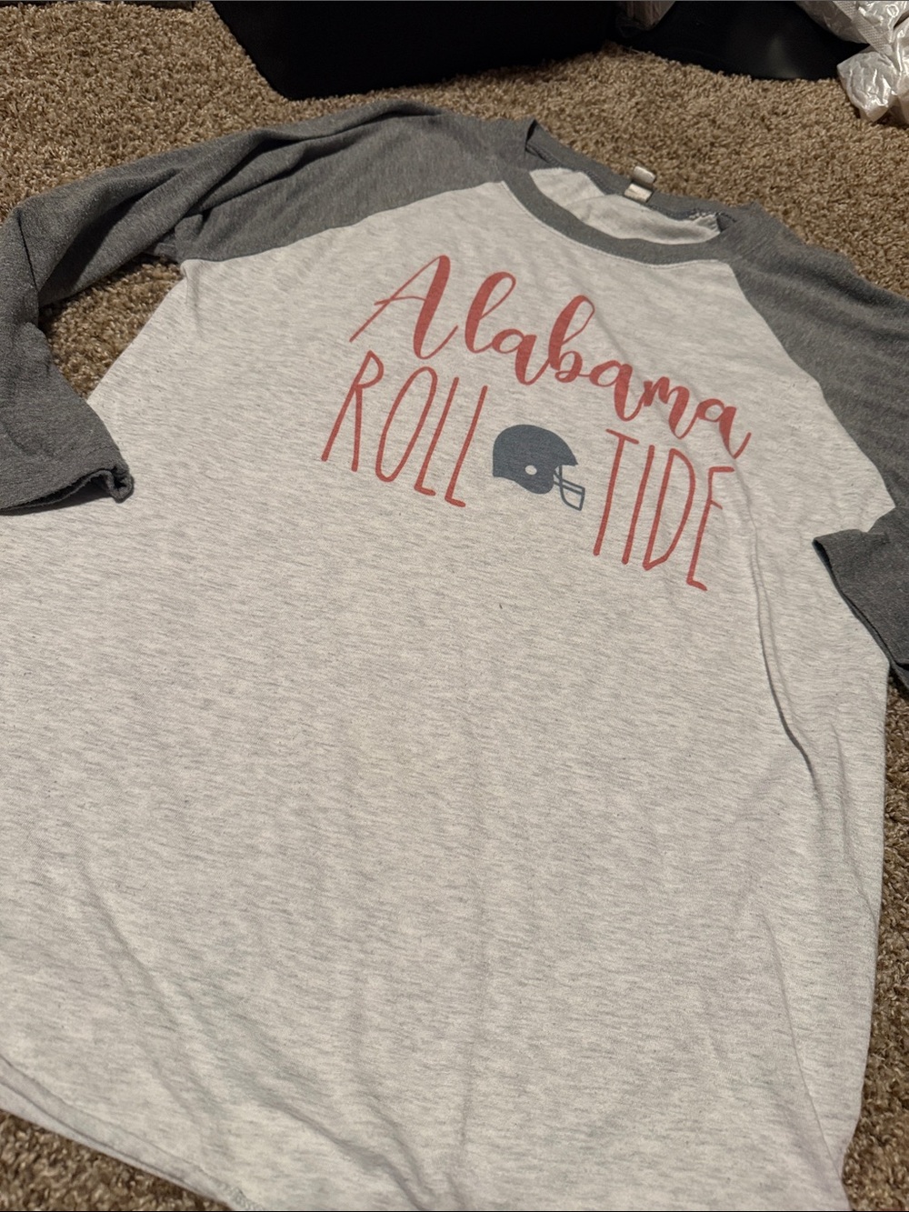 Alabama Crimson Tide baseball-style 3/4 sleeve tee (S) GUC!